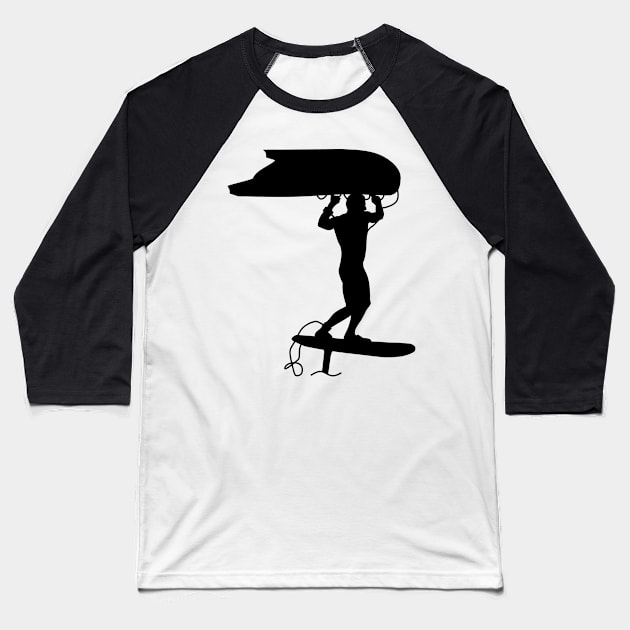 Surfer wing surfing with a foil wing Baseball T-Shirt by der-berliner